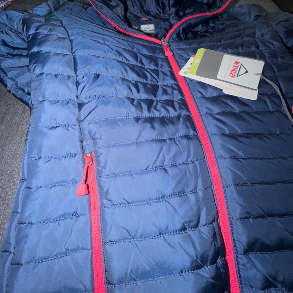 McKinley girls Blue Jacket with Pink Accents - Picture 3 of 13